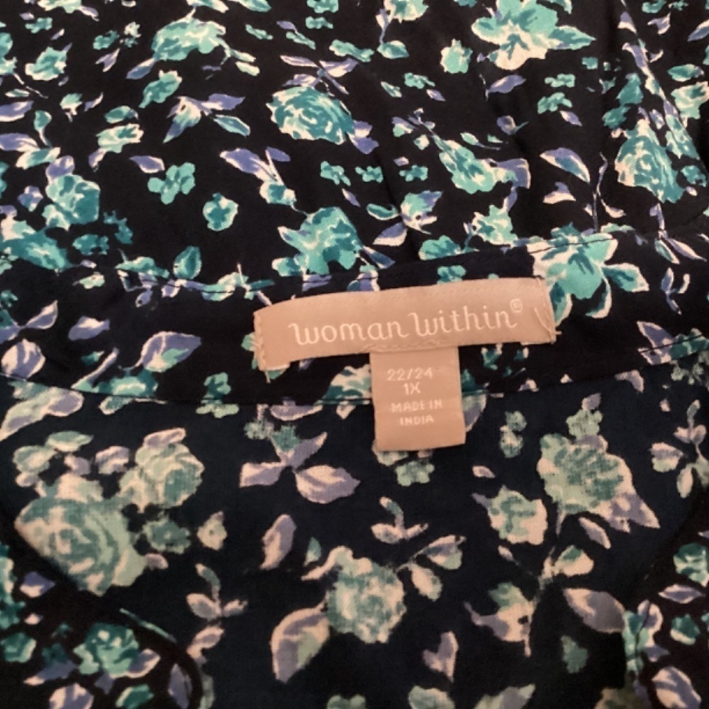 Women Within Blouse Dainty Floral Cottagecore Spilt Bodice Womens SZ 1X - Picture 4 of 8